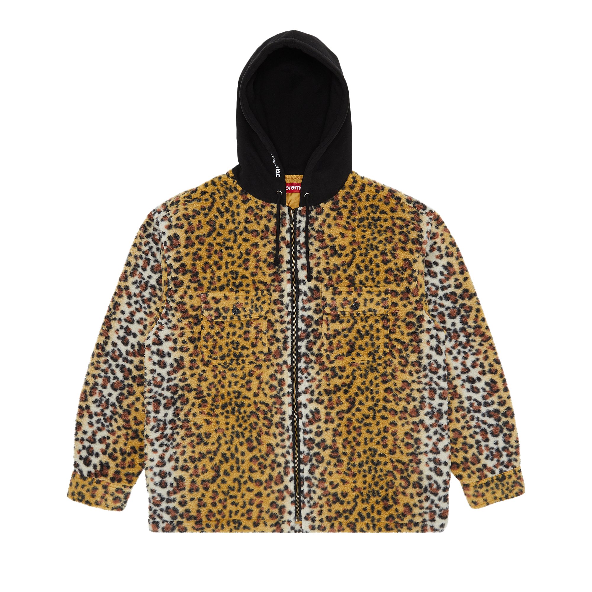 Supreme Fleece Zip Up Hooded Shirt 'Brown Leopard'