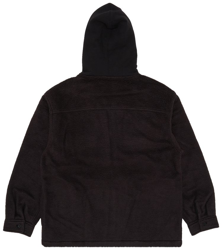 Supreme Fleece Zip Up Hooded Shirt Black