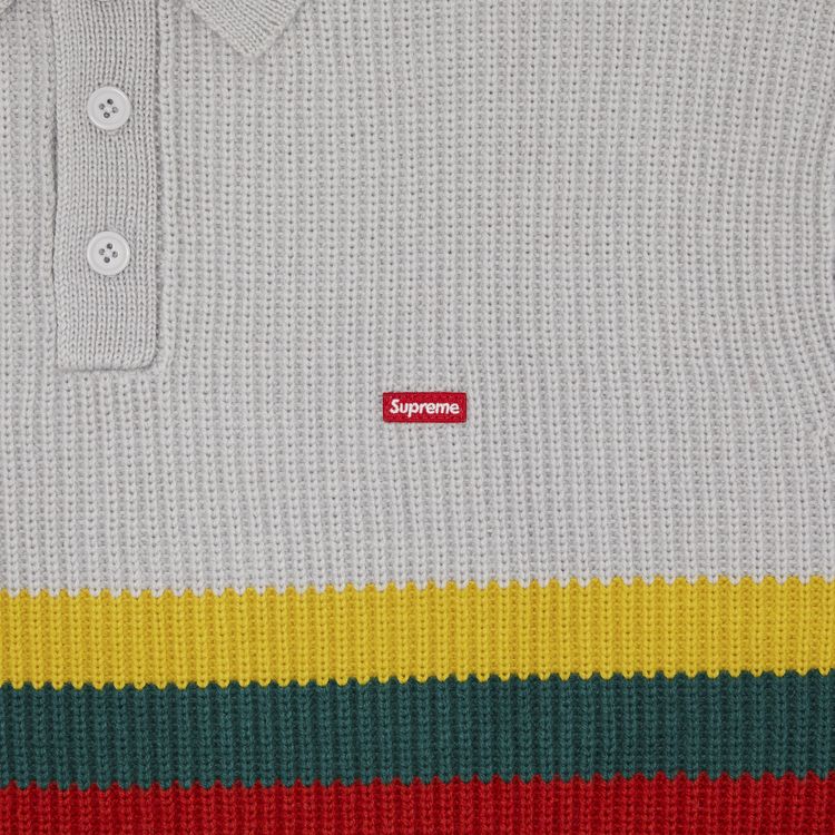 Supreme Small Box Polo Sweater Grey