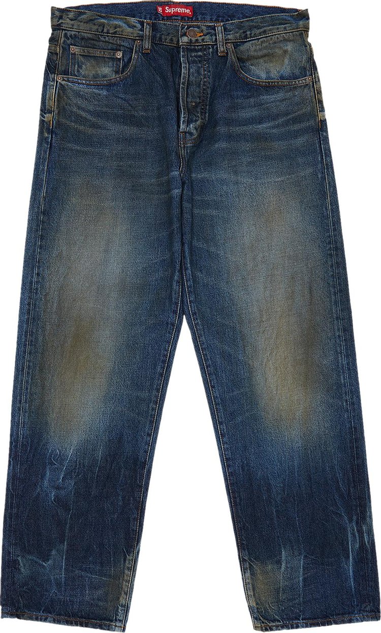 Supreme Distressed Loose Fit Selvedge Jean 'Washed Blue'