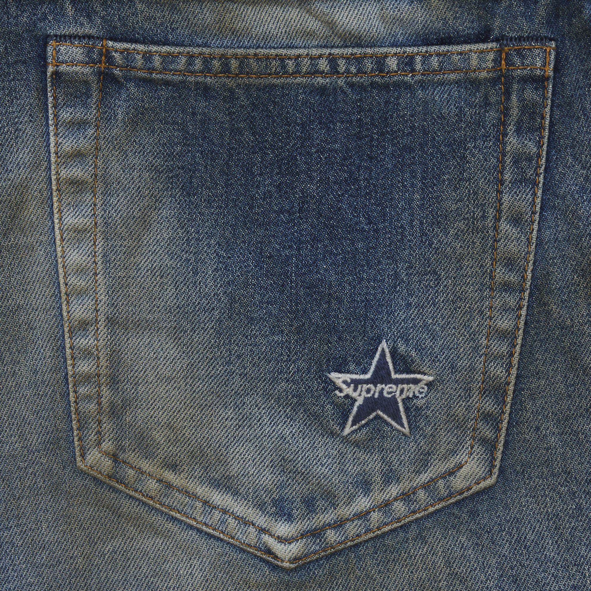 Buy Supreme Distressed Loose Fit Selvedge Jean 'Washed Blue