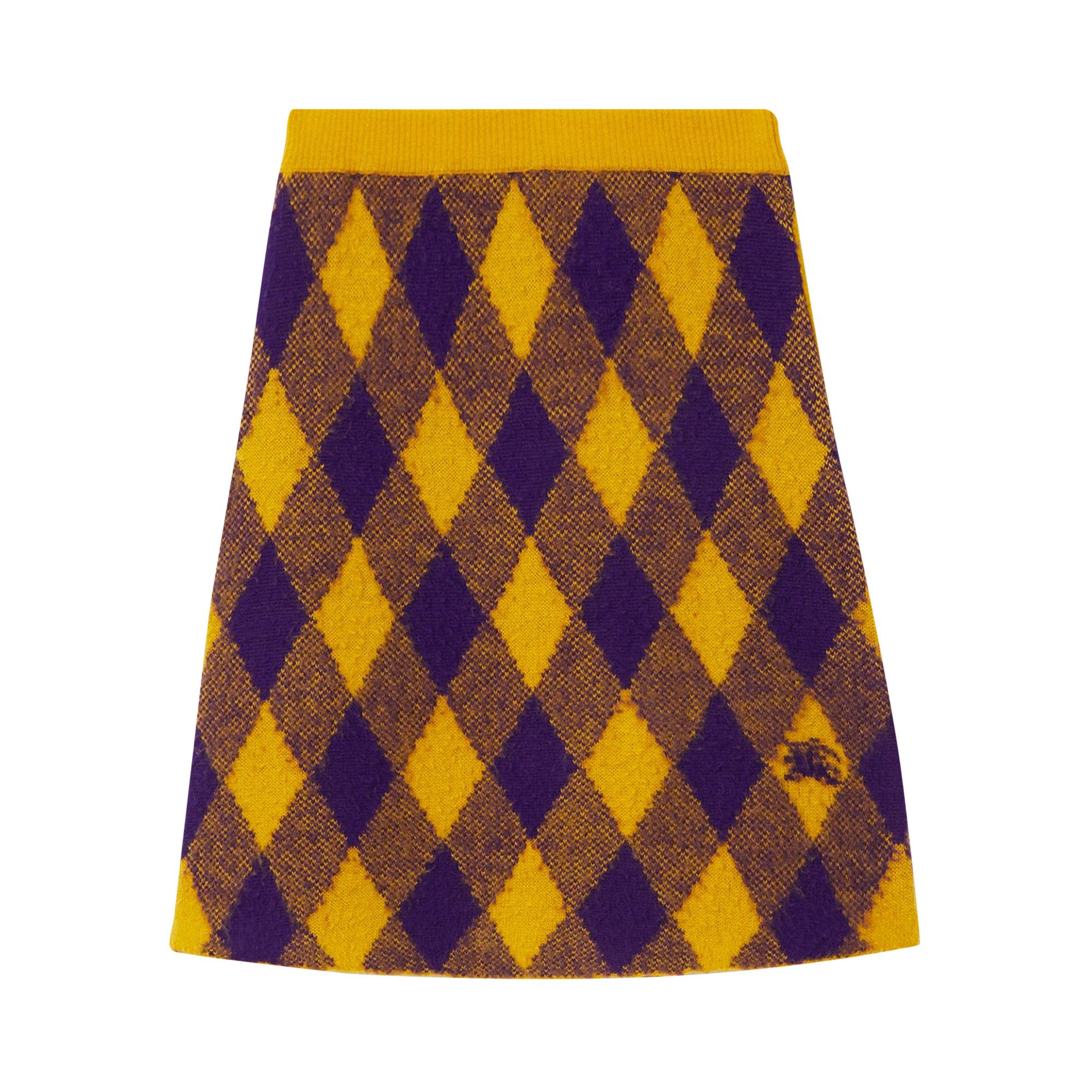 BURBERRY｜SKIRTS (argyle wool skirt (8076950)) Burberry Argyle Check-Pattern Knitted Skirt, Size Medium