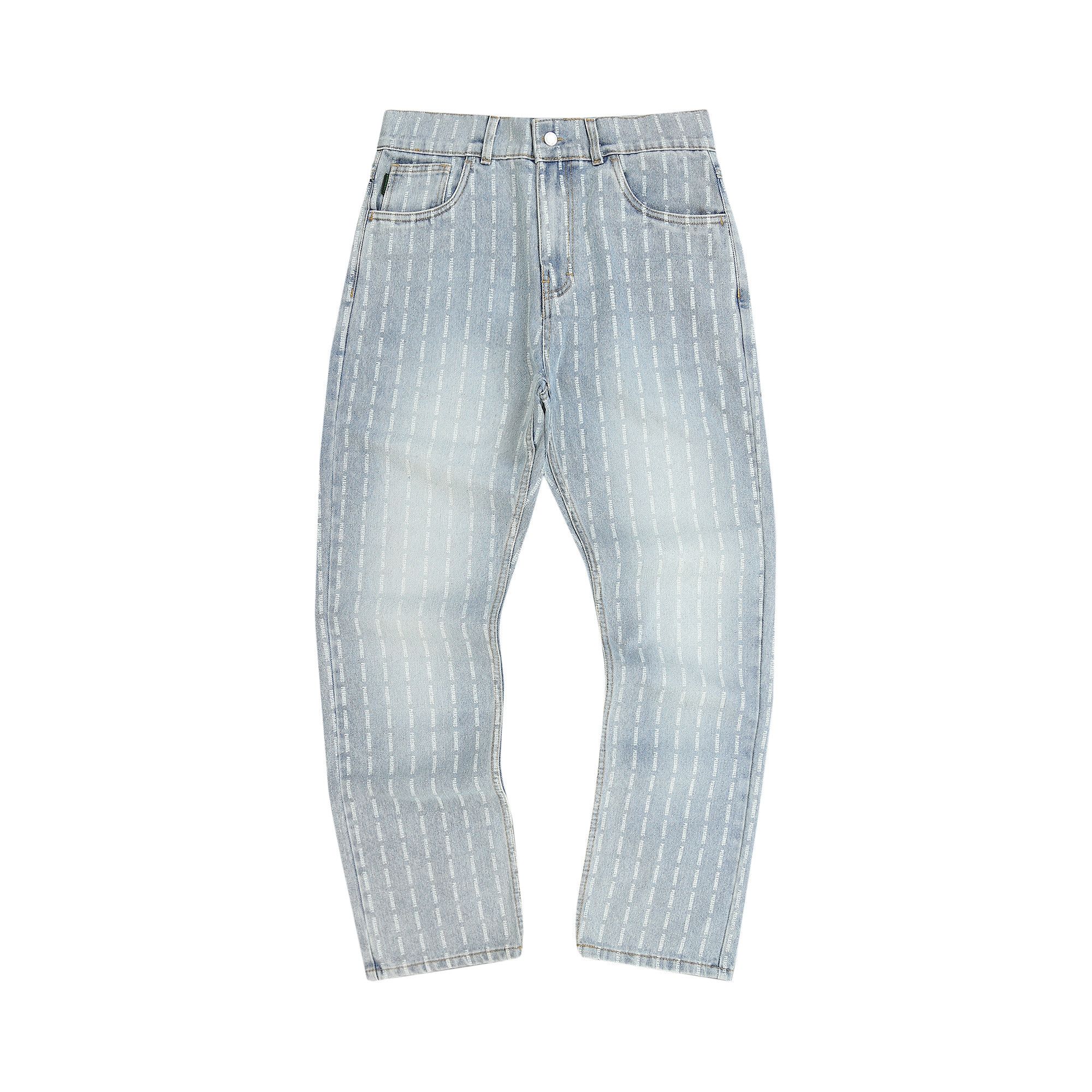 Pinstripe denim jeans on sale