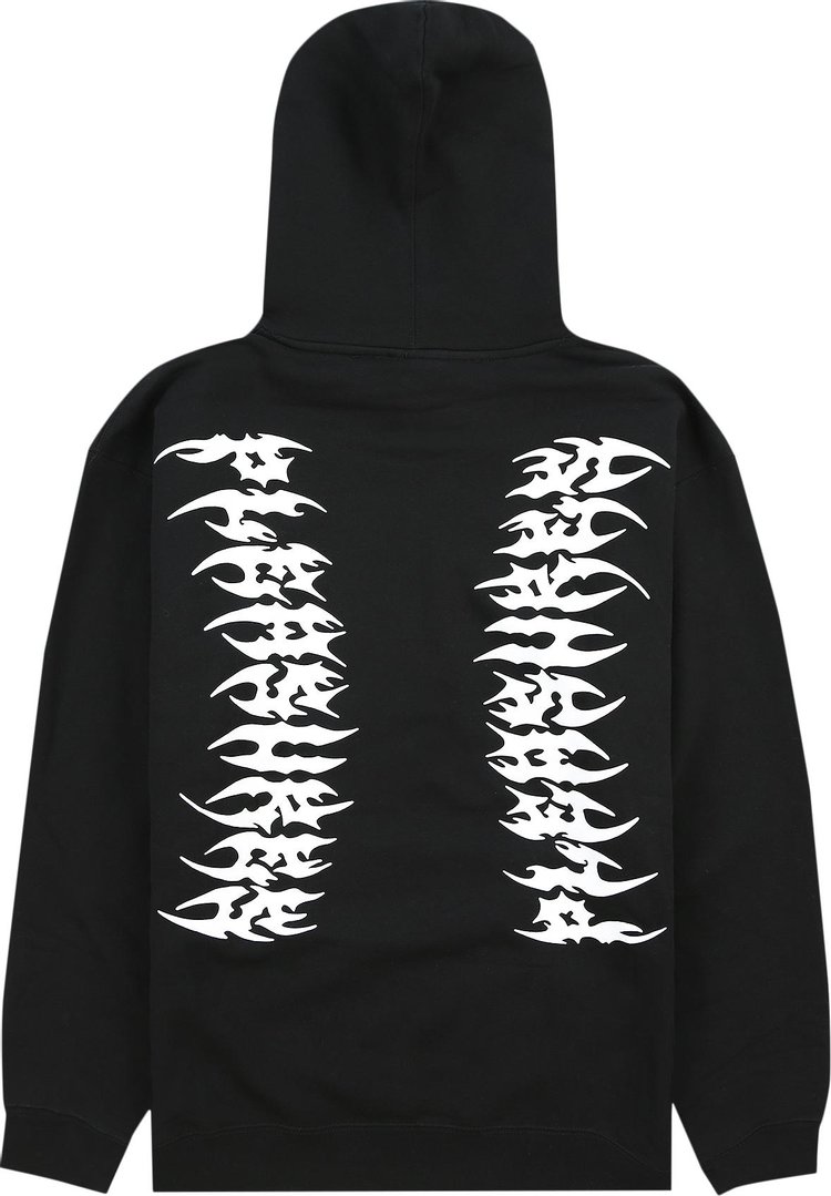 Pleasures Ripped Hoodie Black