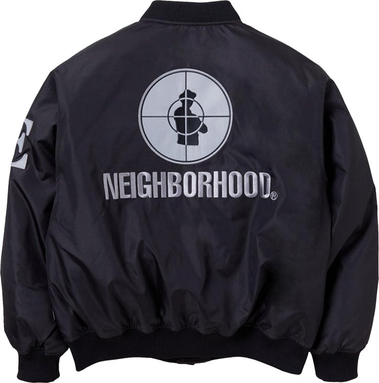 Neighborhood x Public Enemy x Majestic Baseball Jacket Black