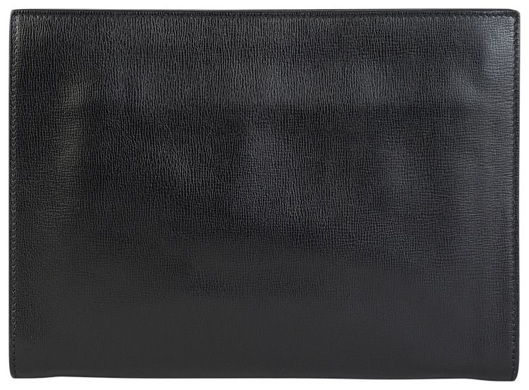 Bottega Veneta Leather Embossed Pouch BlackSilver