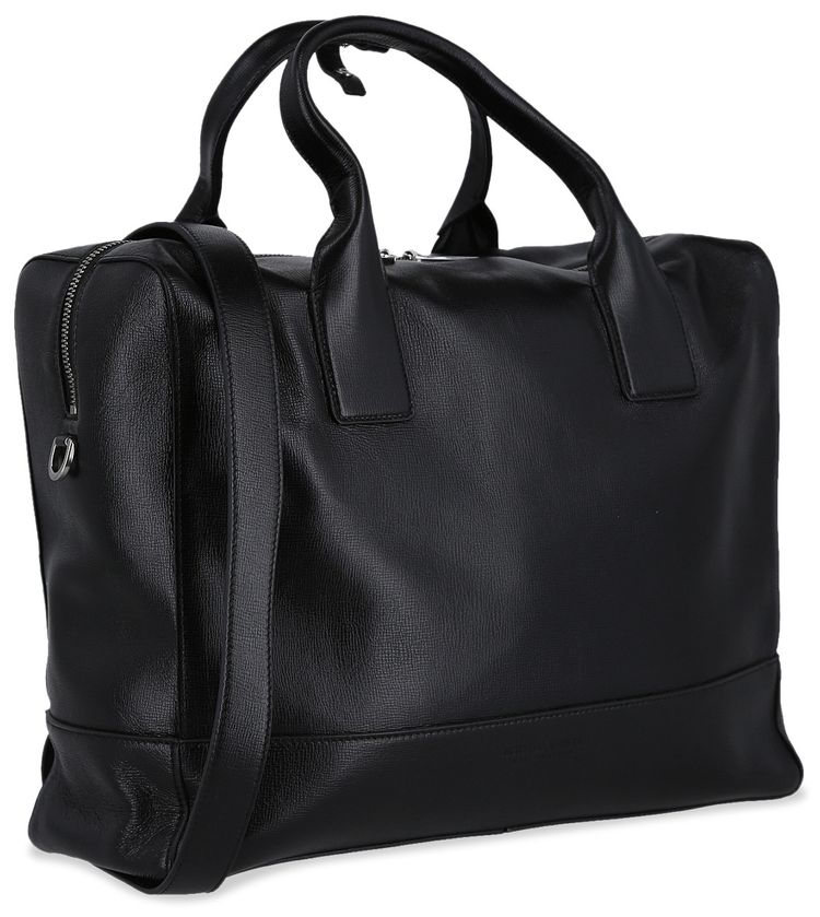 Bottega Veneta Intrecciato Woven Briefcase BlackSilver