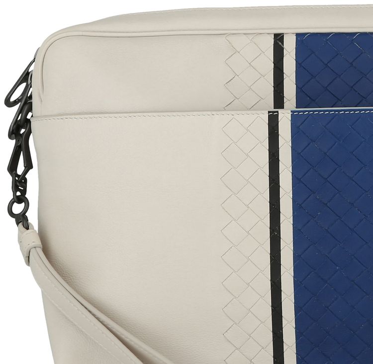 Bottega Veneta Intrecciato Clutch Bag WhiteMulticolor