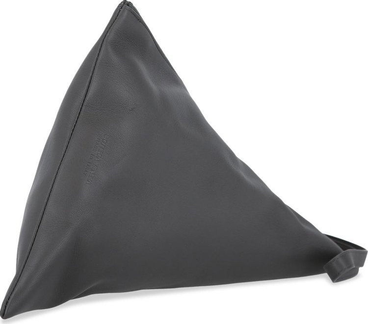 Bottega Veneta Triangle Shaped Leather Clutch 'Graphite Black'