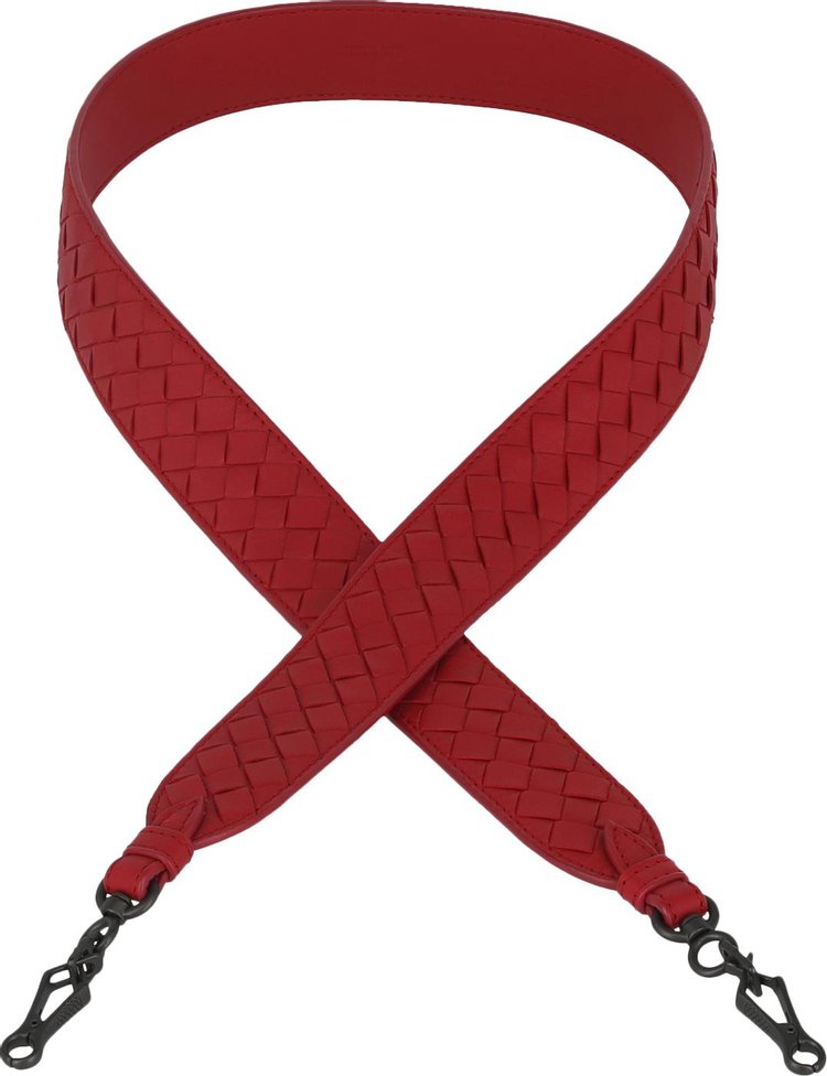 Bottega Veneta Leather Handbag Strap China Red