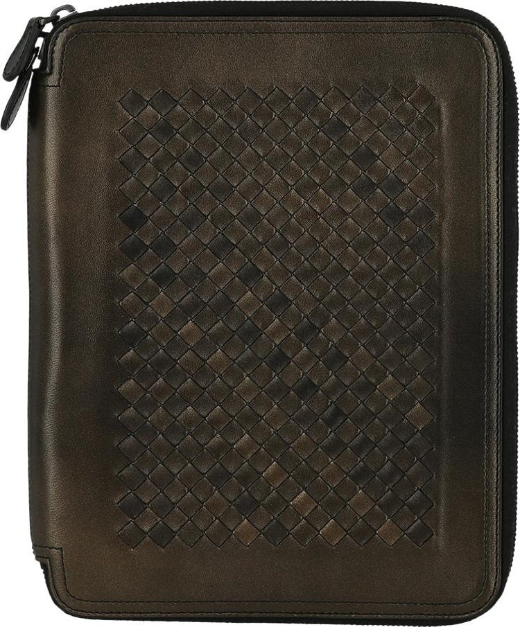 Bottega Veneta Intrecciato Leather Ipad Case 'Gold'