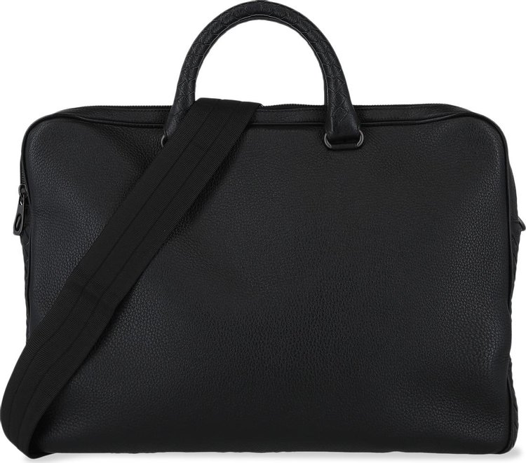 Bottega Veneta Top Handle Leather Briefcase Black