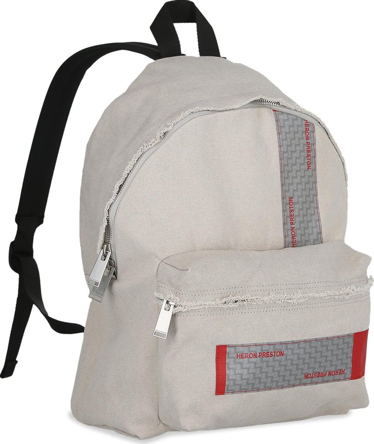 Heron Preston Logo Tape Distressed Backpack Grey