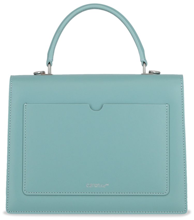 Off White Jitney 28 Leather Shoulder Bag Light Blue