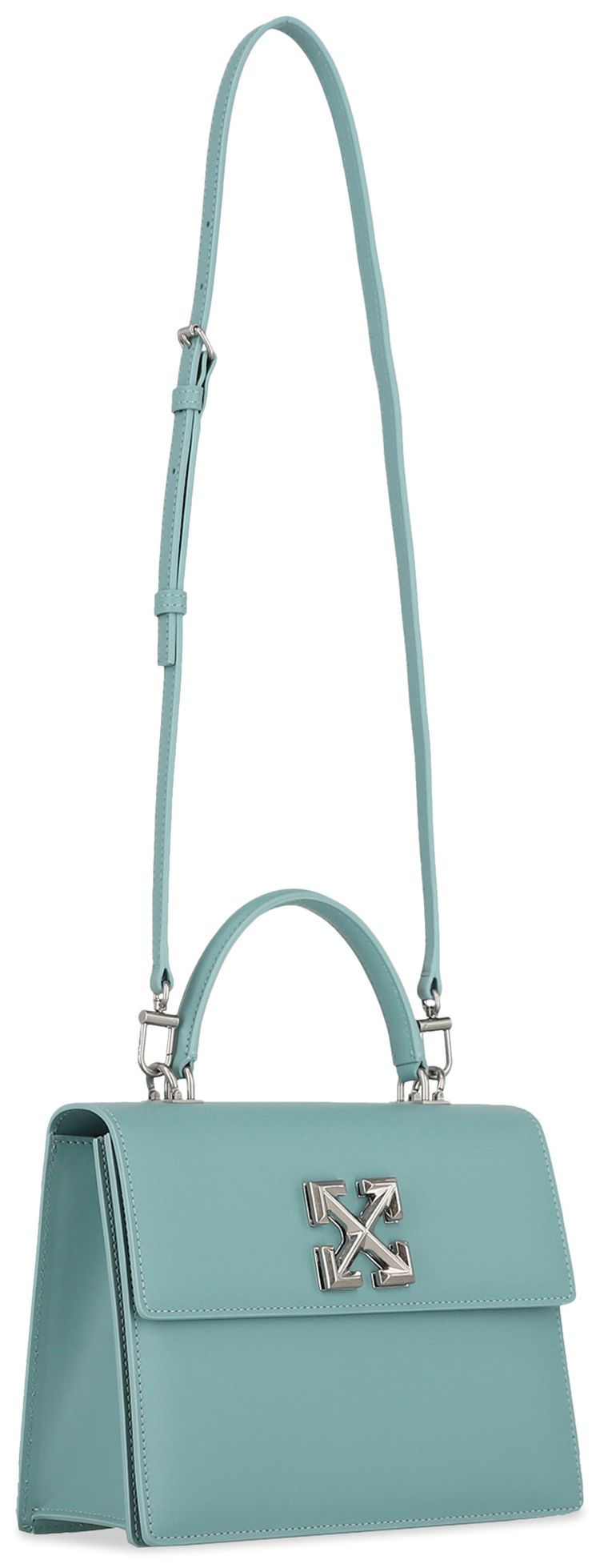 Off White Jitney 28 Leather Shoulder Bag Light Blue