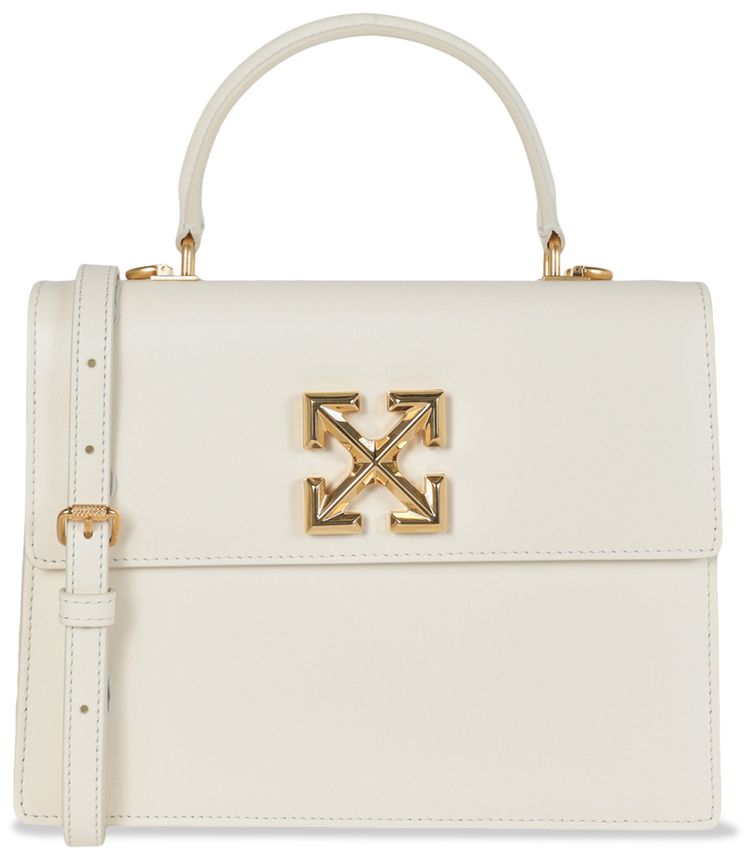 Off White Jitney 28 Leather Shoulder Bag White