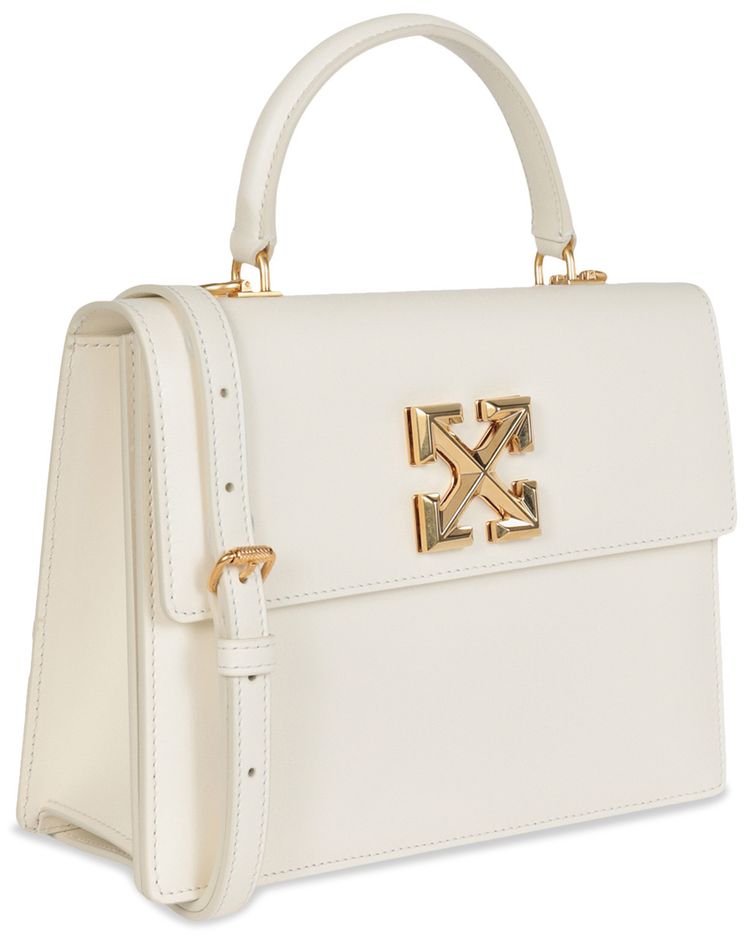 Off White Jitney 28 Leather Shoulder Bag White