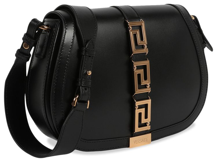 Versace Greca Goddess Large Shoulder Bag Black Gold