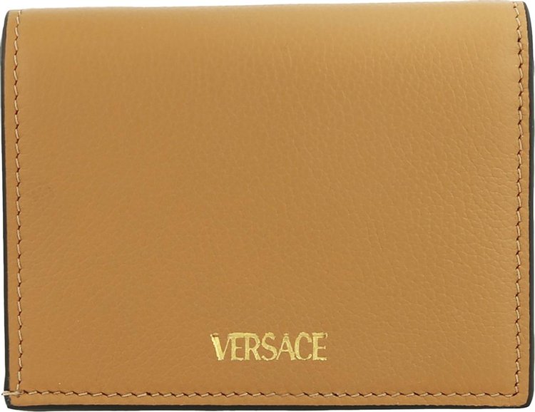 Versace La Medusa Bifold Wallet Brown Gold