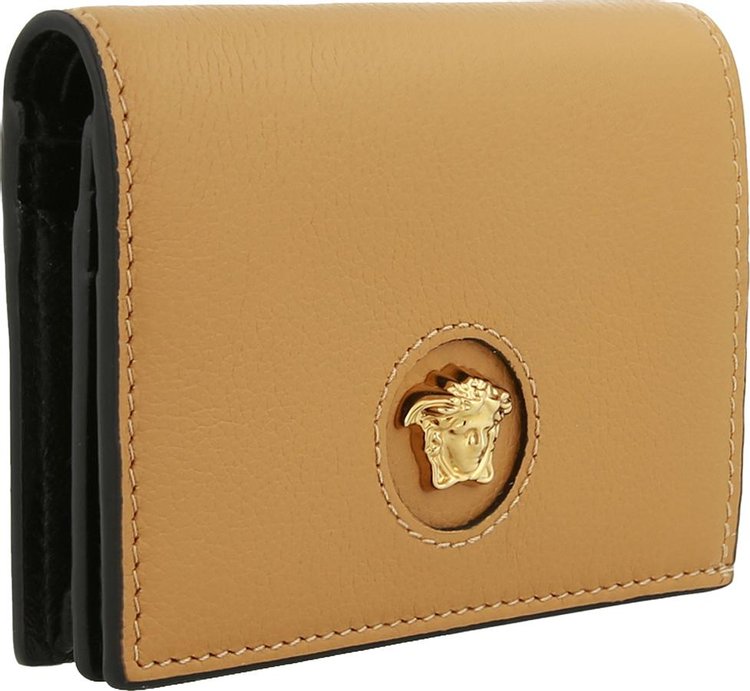 Versace La Medusa Bifold Wallet Brown Gold