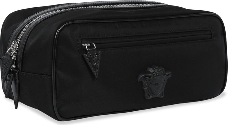 Versace Medusa Plaque Nylon Pouch Black