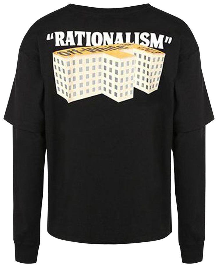 Off White Building Double Sleeve Tee Black Multi Color