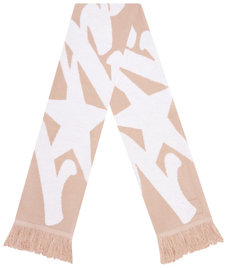 Corteiz Jacquaurd Knit Scarf Cream