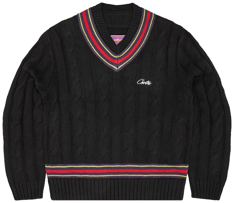Corteiz Wimbledon Knit Sweater Black