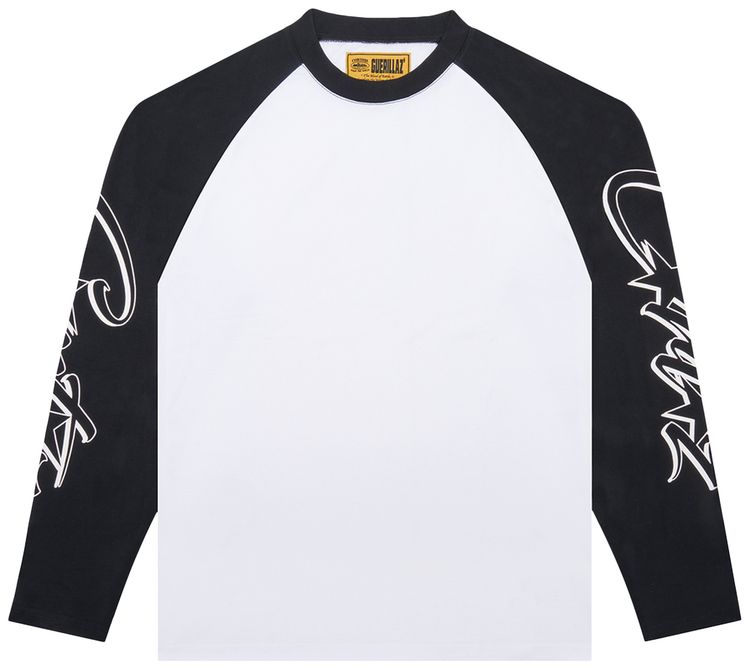 Corteiz Allstarz Raglan Long Sleeve Tee WhiteBlack