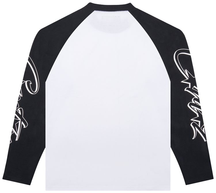 Corteiz Allstarz Raglan Long Sleeve Tee WhiteBlack