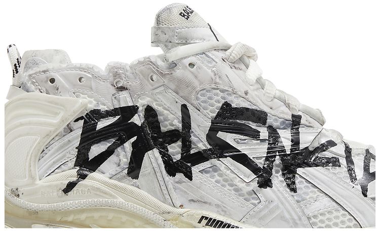 Balenciaga Runner Sneaker Graffiti   White Black