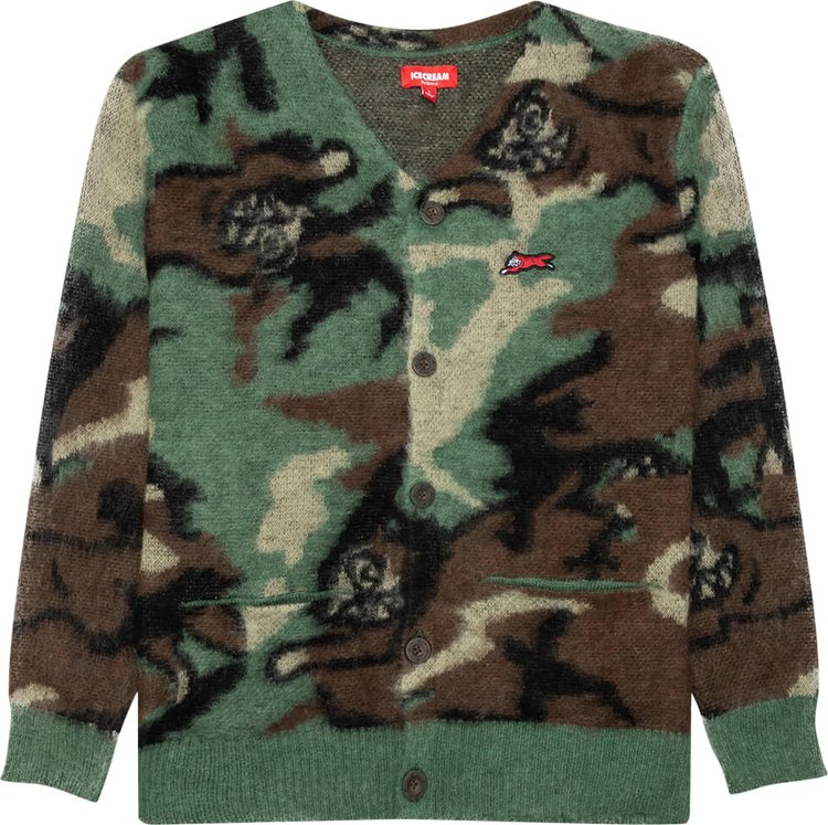 Icecream Blurry Long Sleeve Cardigan Camo