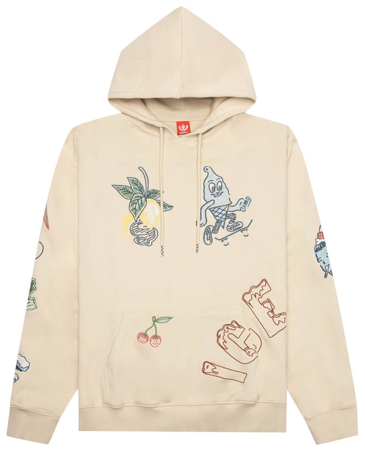 Icecream Stitching Hoodie Fog
