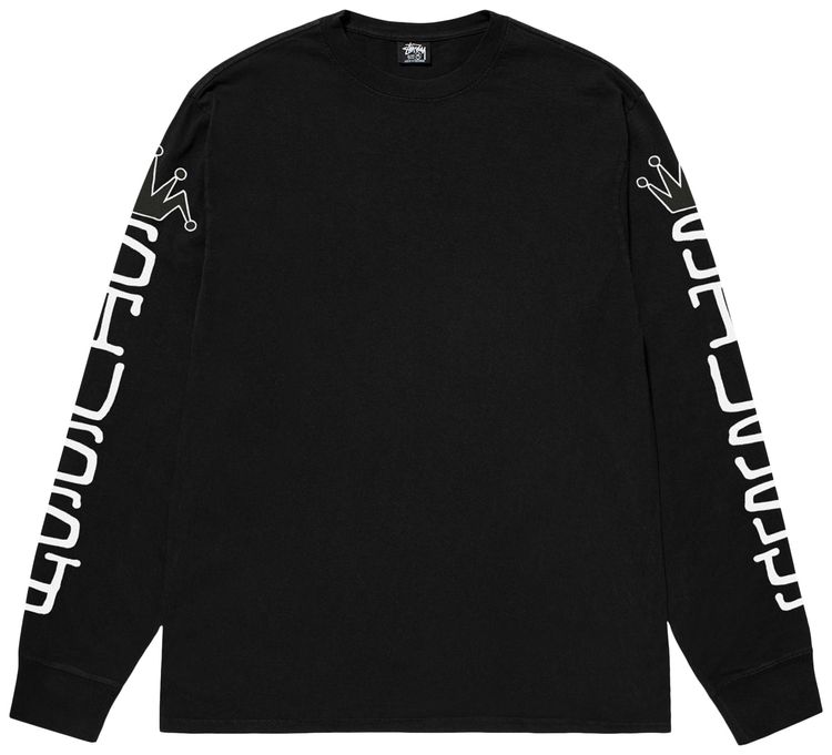 Stussy Pigment Dyed Jumbo Long Sleeve Tee Black