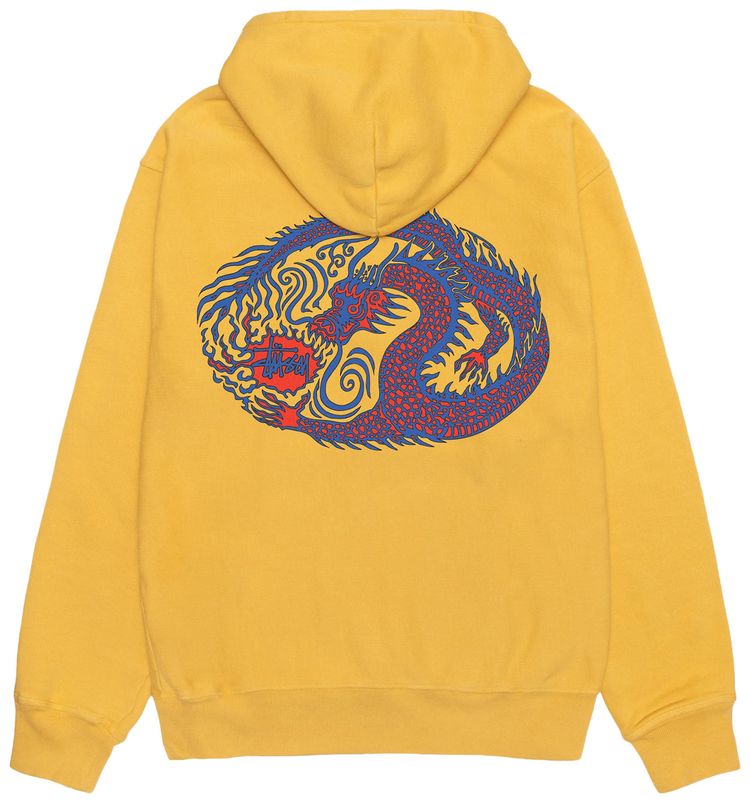 Stussy Pigment Dyed Mosaic Dragon Hoodie Honey
