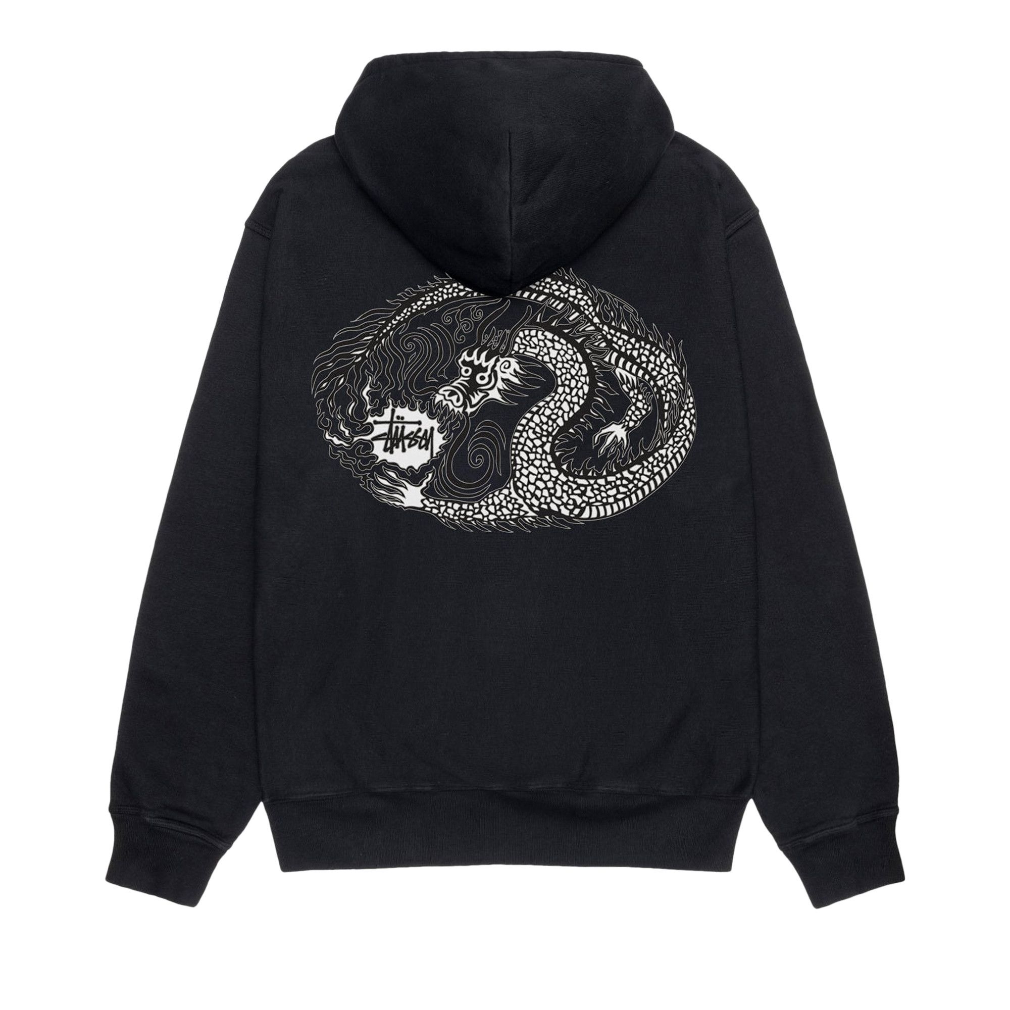 Buy Stussy Pigment Dyed Mosaic Dragon Hoodie 'Black