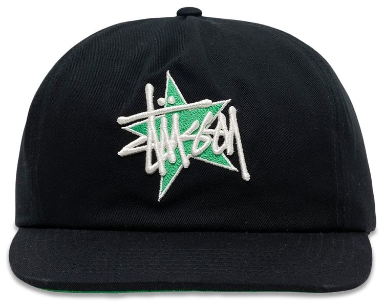 Stussy Mid Depth Basic Star Strapback Black