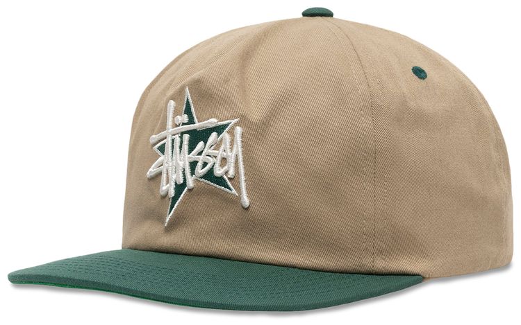 Stussy Mid Depth Basic Star Strapback Khaki