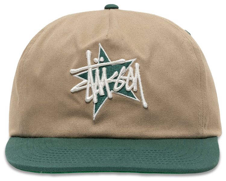 Stussy Mid Depth Basic Star Strapback Khaki