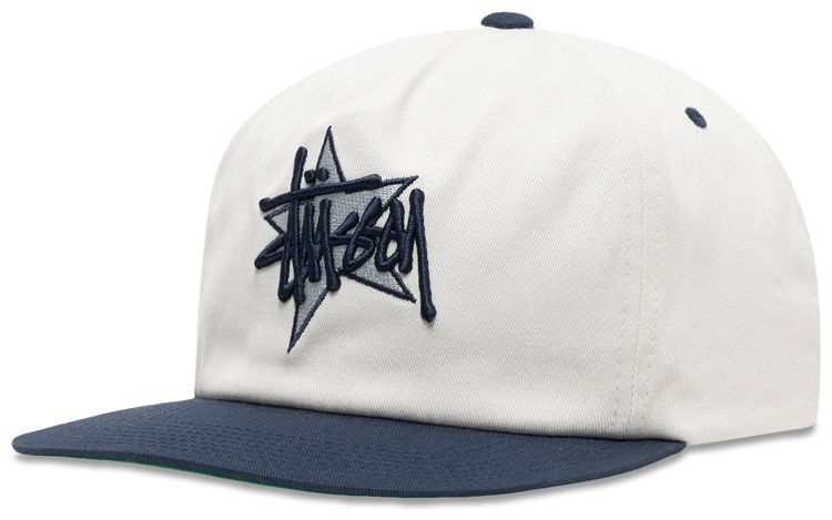 Stussy Mid Depth Basic Star Strapback White