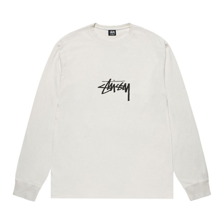 Stussy Pigment Dyed Small Stock Long Sleeve Tee Natural