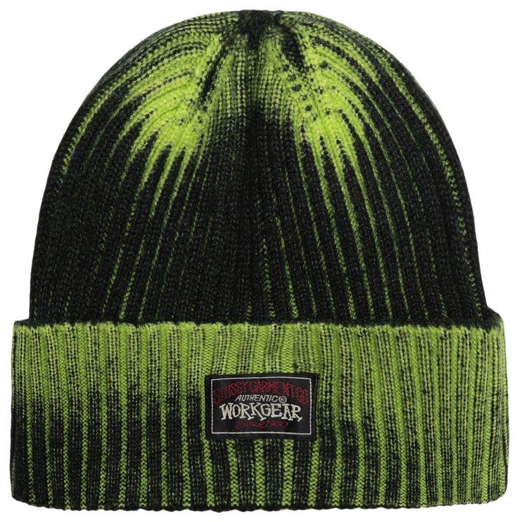 Stussy Workgear Spray Cuff Beanie Lime