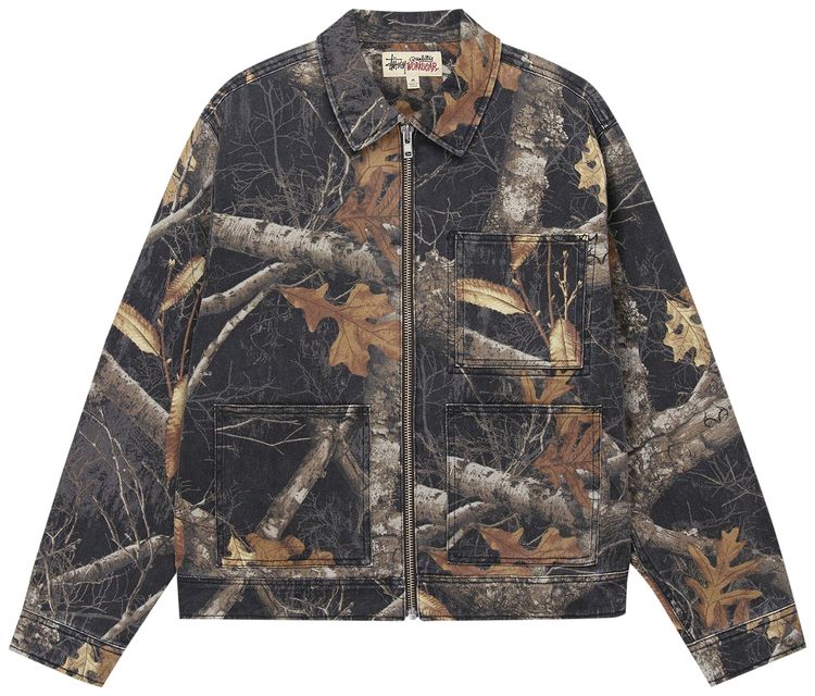 Stussy Zip Work Jacket Realtree Edge Black