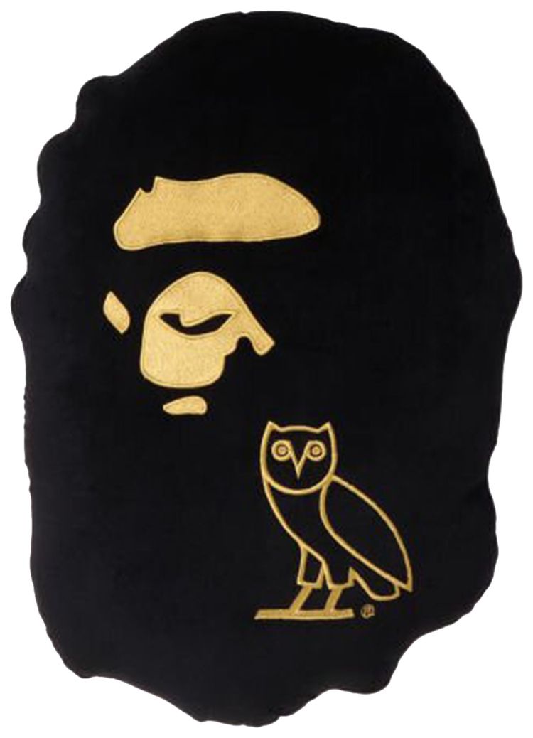 BAPE x OVO Ape Head Cushion Black