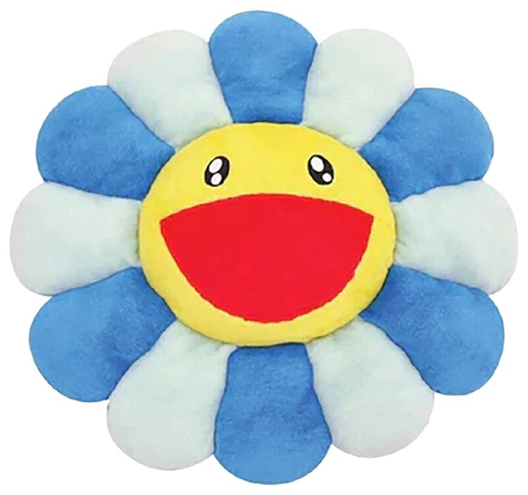 Takashi Murakami Flower Pilllow 30cm Blue