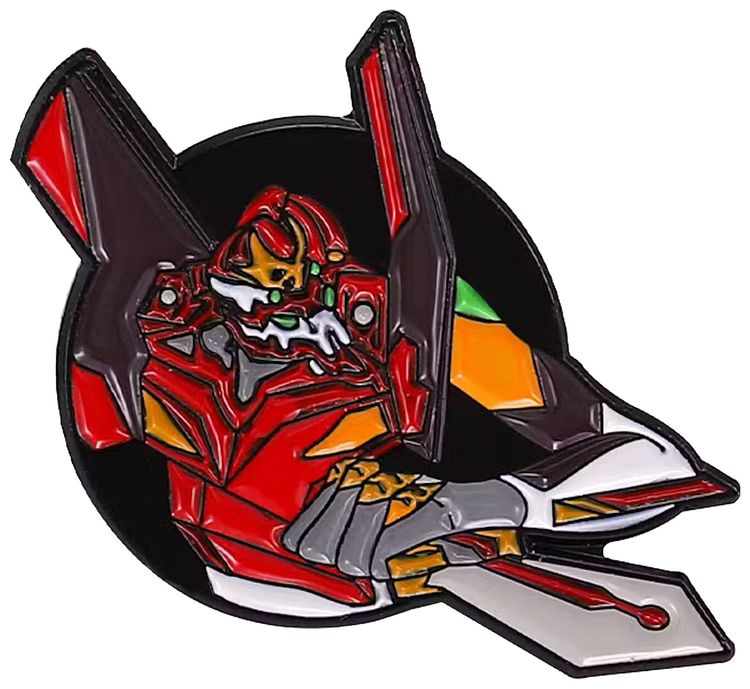 Custom Neon Genesis Evangelion EVA Enamel Pin RedMulticolor