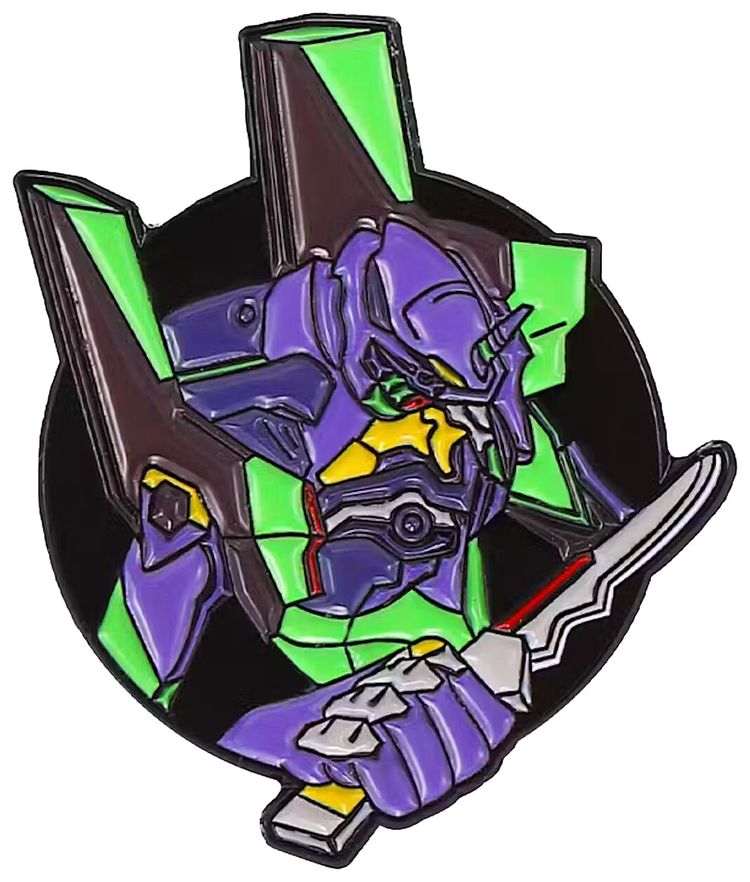 Custom Neon Genesis Evangelion EVA Enamel Pin PurpleMulticolor