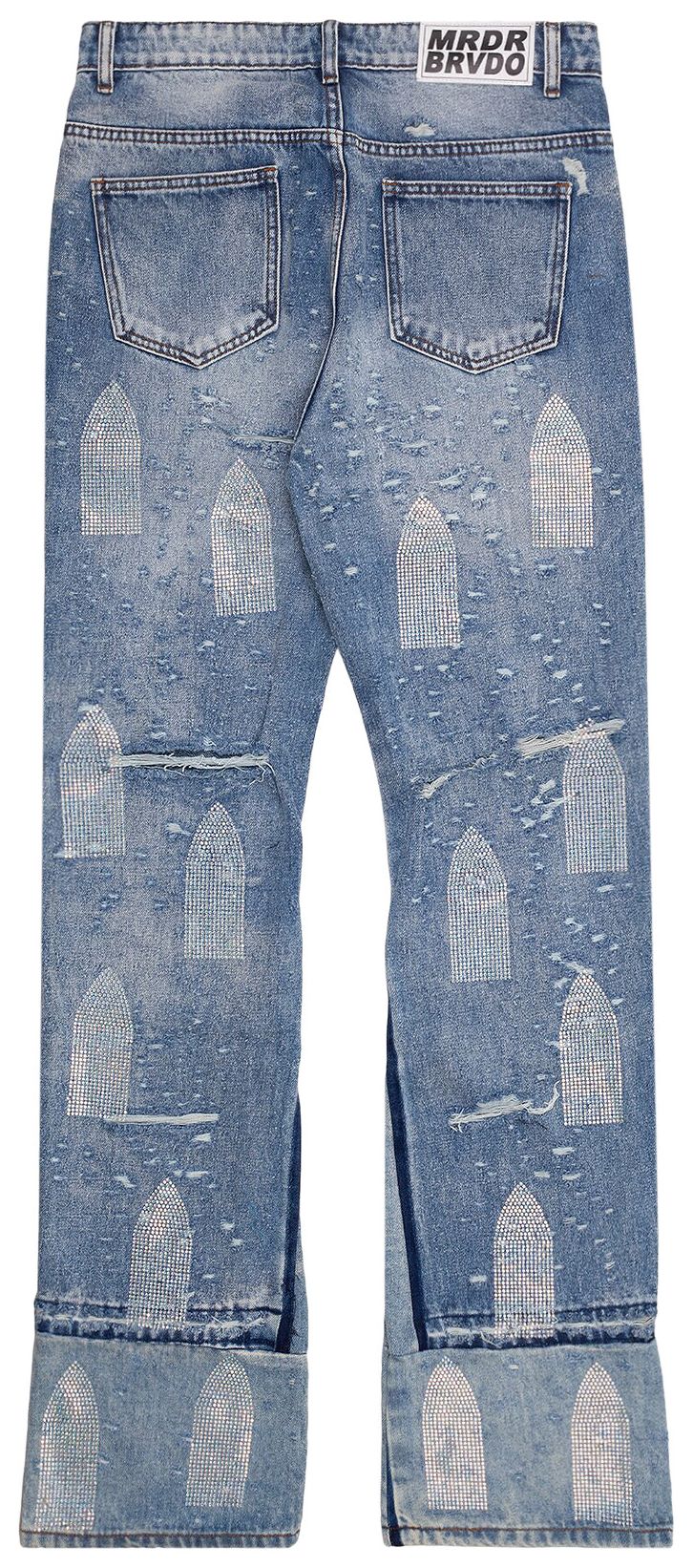 Who Decides War Rhinestone Washed Denim Sky