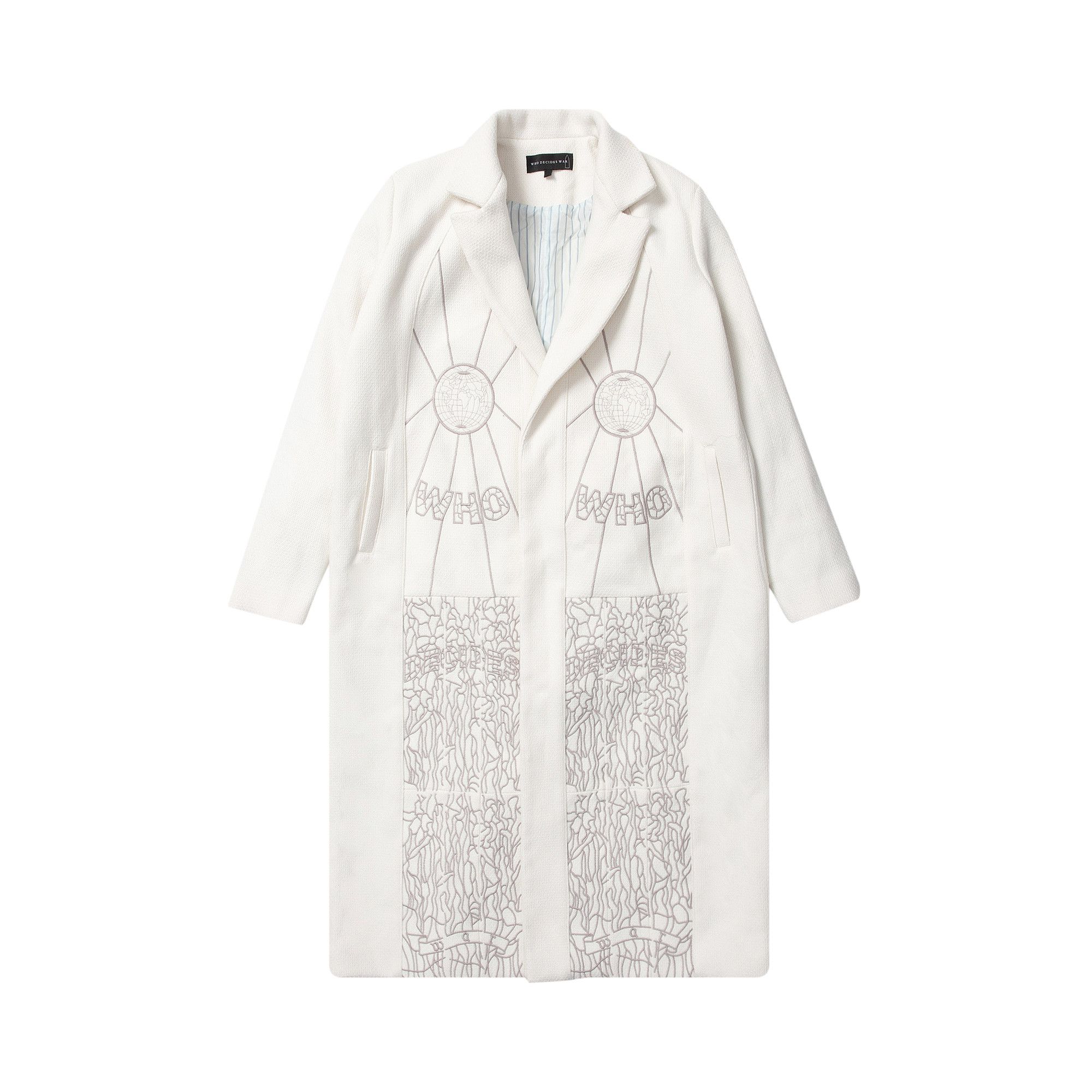 Buy Who Decides War Blessed Trench Coat 'Ivory' - AW23 JKT Buy Who Decides War Blessed Trench Coat 'Ivory' - AW23 JKT