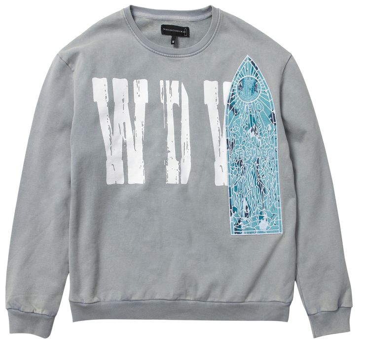 Who Decides War Patched Crewneck Vintage Grey